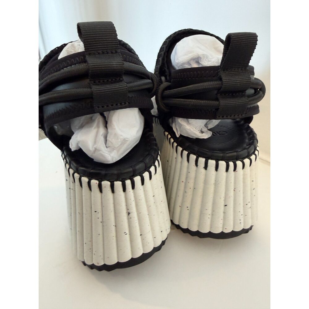 Chloe Nama Wedge Sandal in Black - Picture 7 of 9